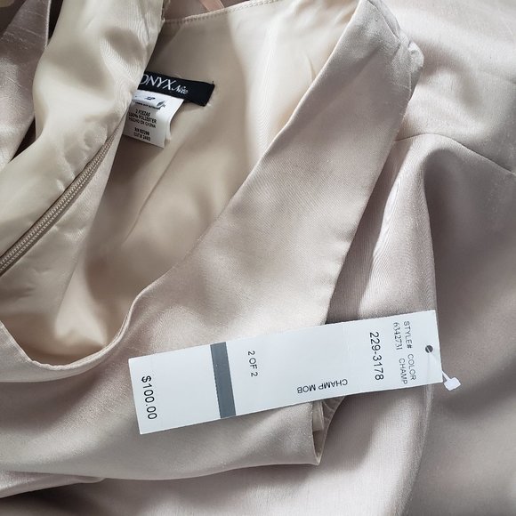 NWT Onyx Nite Long Dress Jacket Tan Sz 12 set 2 pc - Picture 3 of 8